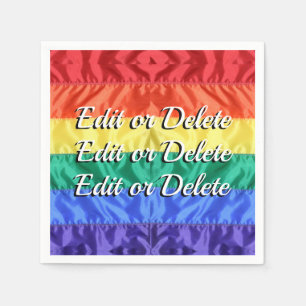 Personalised Custom Text Gay Pride Rainbow Stripes Napkin