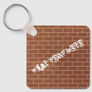 Personalised Custom Text Keychain Brick Wall