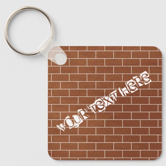 Personalised Custom Text Keychain Brick Wall (Front)