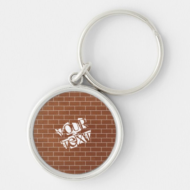 Personalised Custom Text Keychain with Brick Wall (Front)
