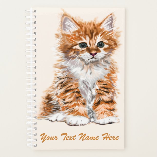 Personalised Custom Text Planner Cute Baby Cat (Front)