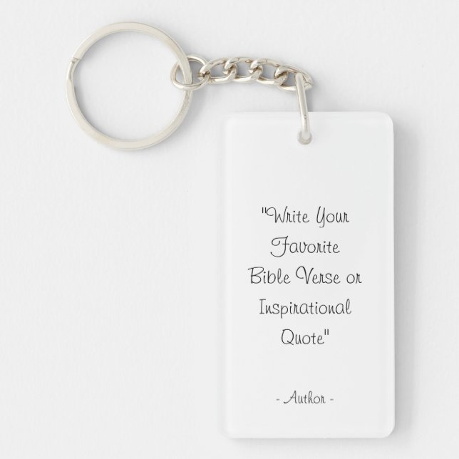 Personalised Custom Text quote  Key Ring (Front)