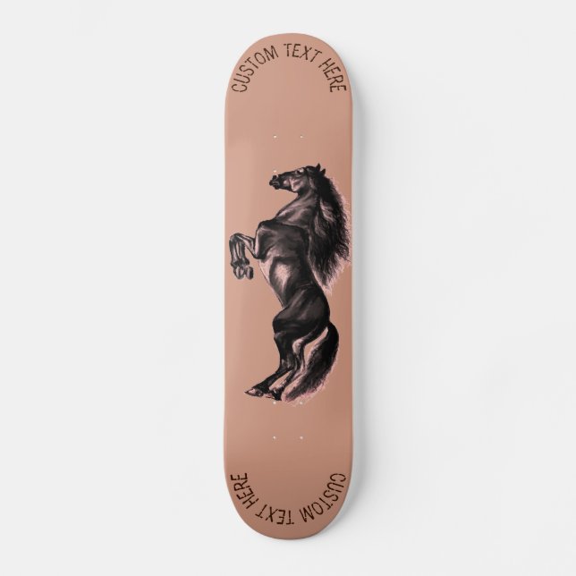 Personalised Custom Text Skateboard with Horse (Front)