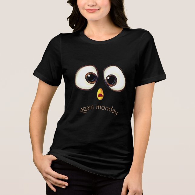 Personalised Custom Text Surprised Funny Eyes Tri-Blend Shirt (Front)