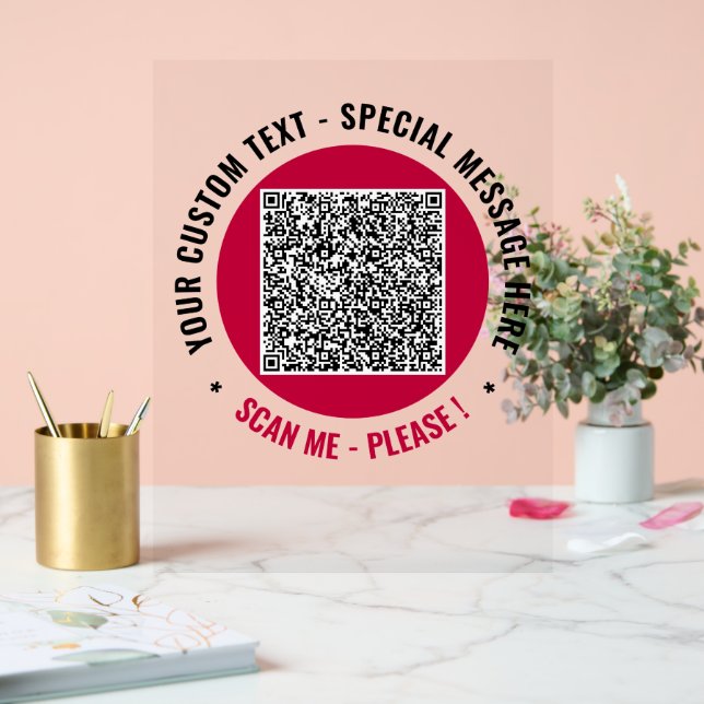 Personalised Custom Text Your QR Code Acrylic Sign (Wedding)