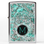 Personalised Custom Turquoise Grey Marble Pattern