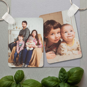 Personalised Custom Two Sided Family Kids Photo Key Ring