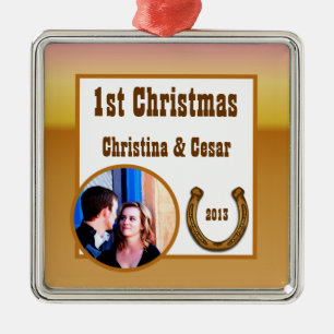 Personalised Custom Wagon Wheel/Horse Shoe Sunset Metal Ornament