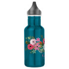 Personalised custom water bottle Floral chic