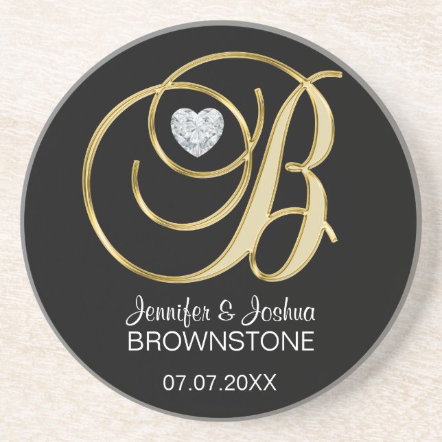 Personalised Custom Wedding Coasters Favours Gift (Front)
