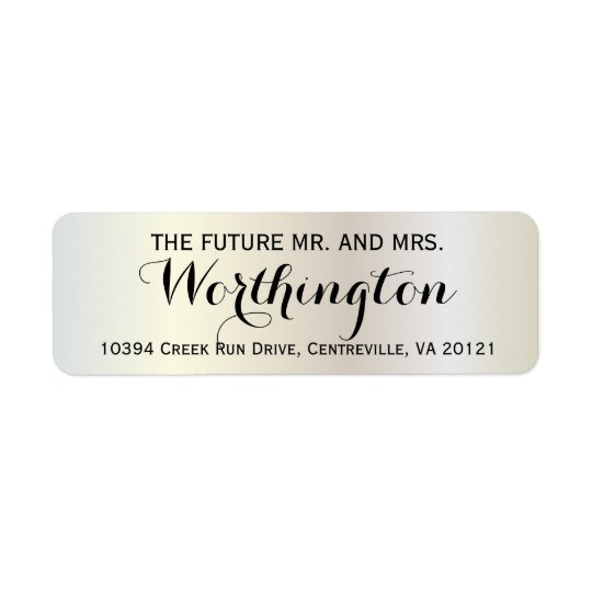 Personalised Custom Wedding Future Mr and Mrs Return Address Label