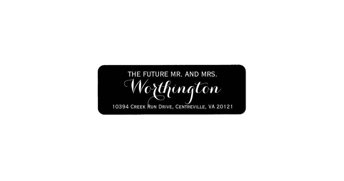 Personalised Custom Wedding Future Mr and Mrs Return Address Label | Zazzle.com.au