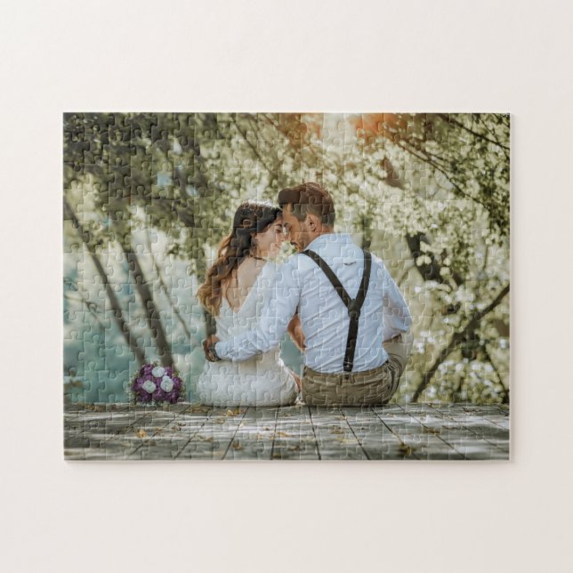 Personalised Custom Wedding Photo Gifts Jigsaw Puzzle (Horizontal)