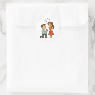 Personalised Custom Will You Marry Me Marriage Classic Round Sticker