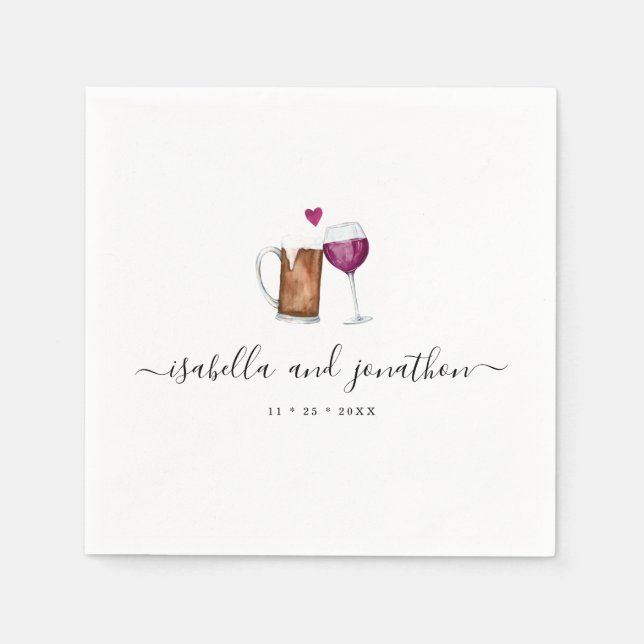 Personalised Custom Wine & Beer Themed Napkins (Front)