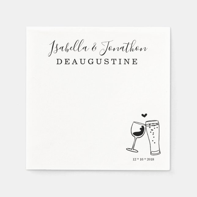Personalised Custom Wine & Brews Themed Napkins (Front)