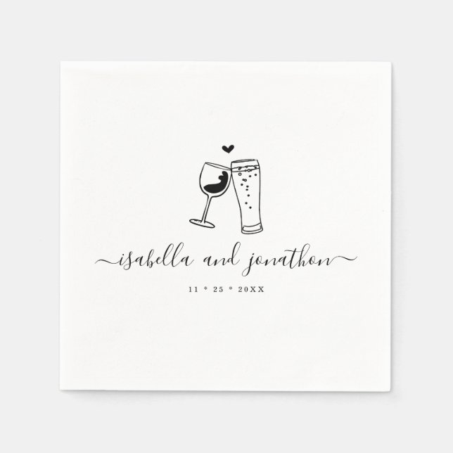 Personalised Custom Wine & Brews Themed Napkins (Front)