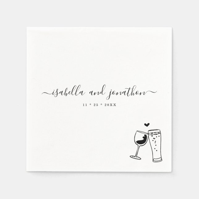 Personalised Custom Wine & Brews Themed Napkins (Front)
