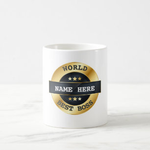 Personalised custom worlds best boss  coffee mug