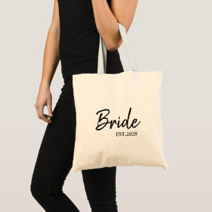 Personalised Custom Year Date Bride Tote Bag