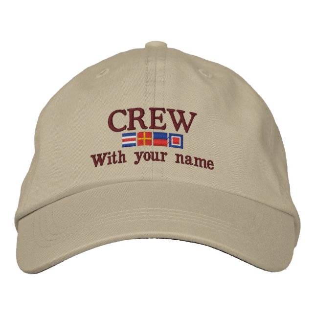 Personalised Custom Your Crew Nautical Flags Embroidered Hat (Front)