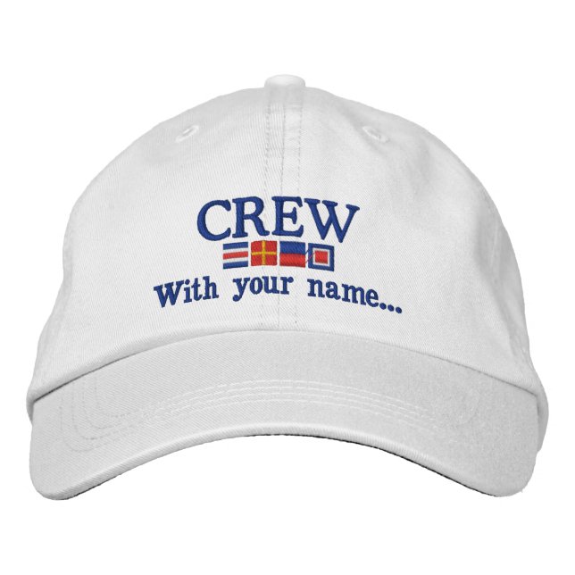 Personalised Custom Your Crew Nautical Flags Embroidered Hat (Front)