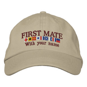 Personalised Custom Your First Mate Nautical Flags Embroidered Hat