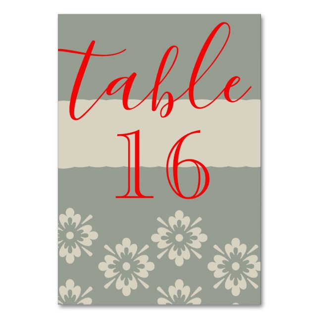 Personalised Custom Your Own Elegant Script Table Number (Front)