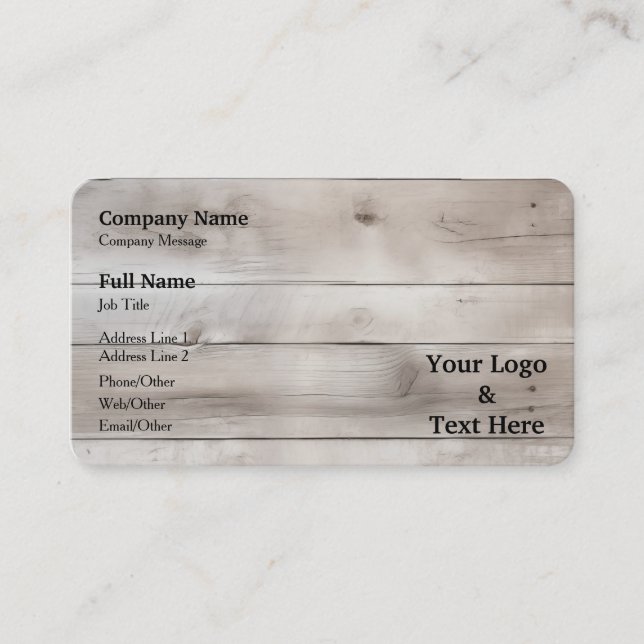 Personalised Custom Your Own Logo & Text Business Card (Front)