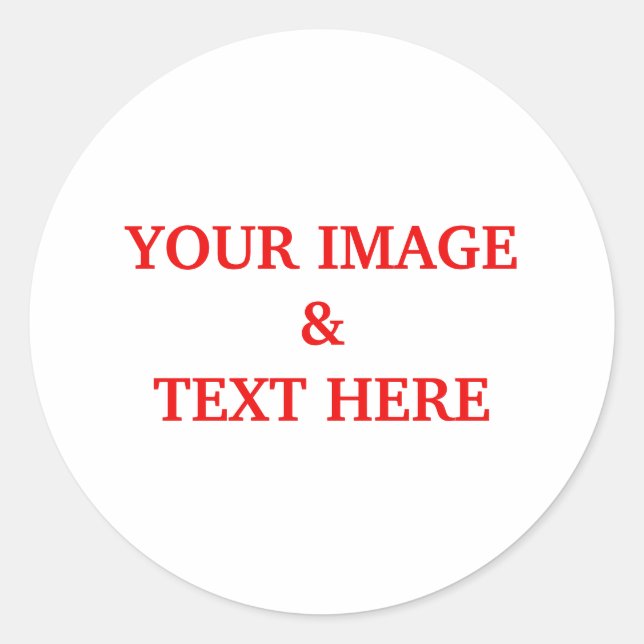 Personalised Custom Your Own Photo Classic Round Sticker (Front)