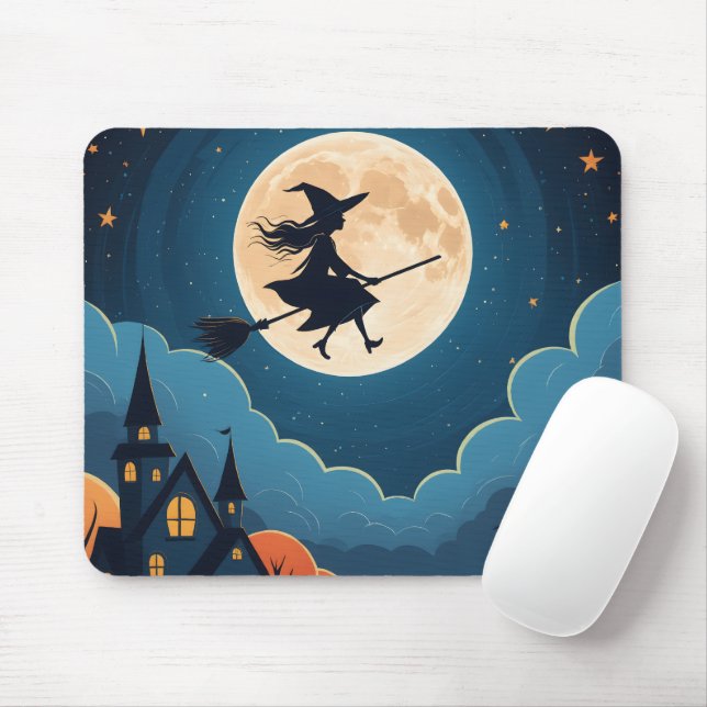 Personalised custom your own photo Halloween Witch Mouse Pad (With Mouse)