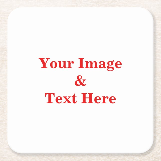 Personalised Custom Your Own Photo Square Paper Coaster (Front)