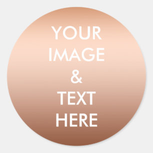 Personalised Custom Your Own Photo & Text Classic Round Sticker