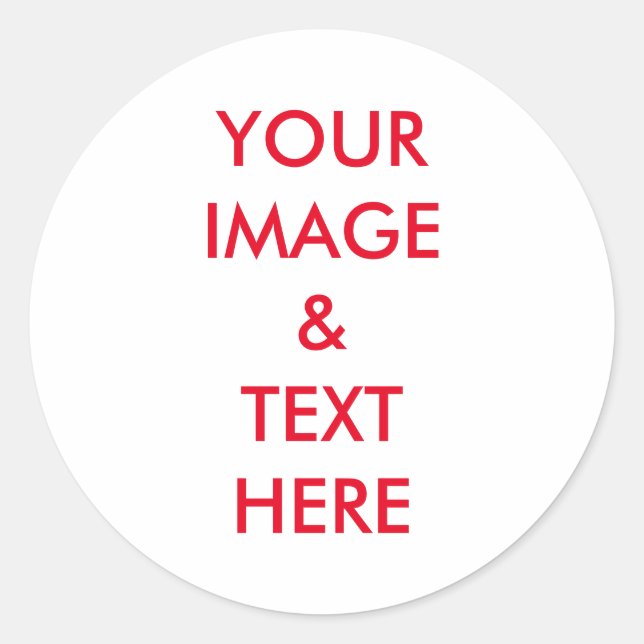 Personalised Custom Your Own Photo & Text Classic Round Sticker (Front)
