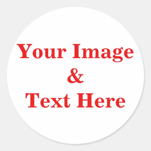 Personalised Custom Your Own Photo & Text Classic Round Sticker (Front)