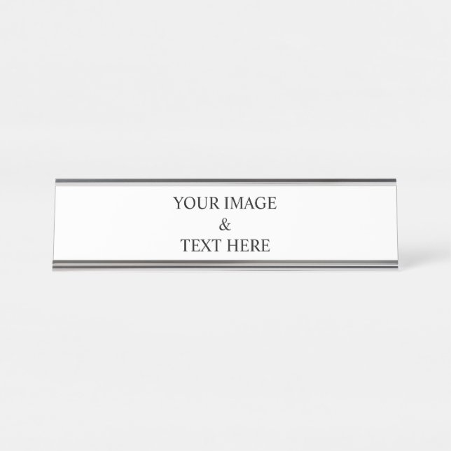 Personalised Custom Your Own Photo & Text  Desk Name Plate (Front)