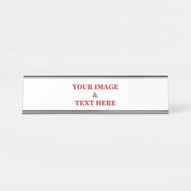 Personalised Custom Your Own Photo & Text Desk Name Plate (Front)