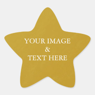 Personalised Custom Your Own Photo & Text Gold Sta Star Sticker