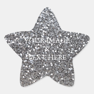 Personalised Custom Your Own Photo & Text Gold Sta Star Sticker