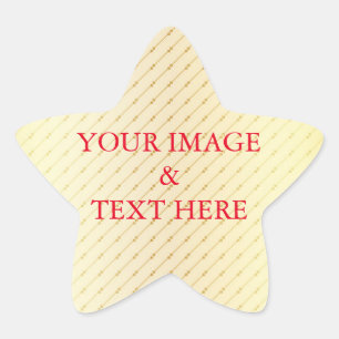 Personalised Custom Your Own Photo & Text Gold Star Sticker