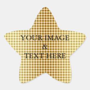 Personalised Custom Your Own Photo & Text Gold Star Sticker