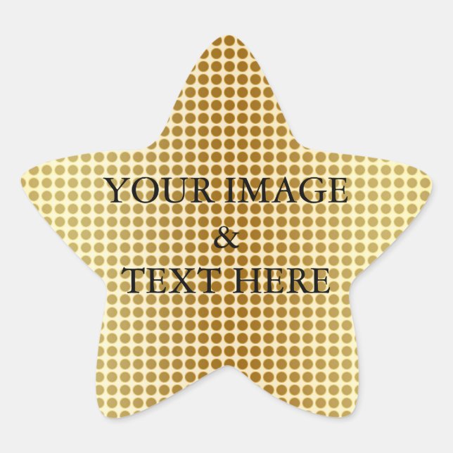Personalised Custom Your Own Photo & Text Gold Star Sticker (Front)