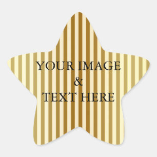 Personalised Custom Your Own Photo & Text Gold Star Sticker