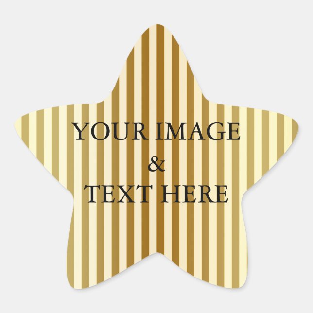 Personalised Custom Your Own Photo & Text Gold Star Sticker (Front)