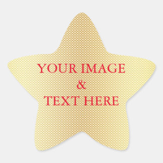 Personalised Custom Your Own Photo & Text Gold Star Sticker