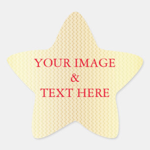 Personalised Custom Your Own Photo & Text Gold Star Sticker