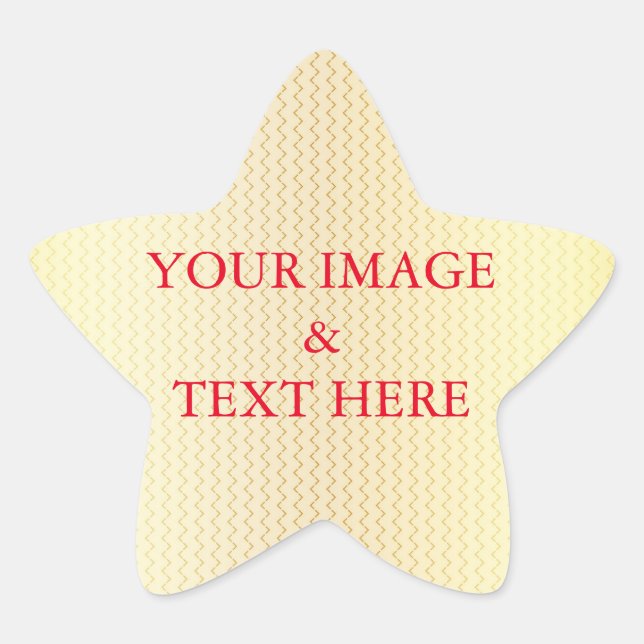 Personalised Custom Your Own Photo & Text Gold Star Sticker (Front)