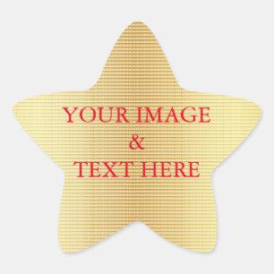 Personalised Custom Your Own Photo & Text Gold Star Sticker
