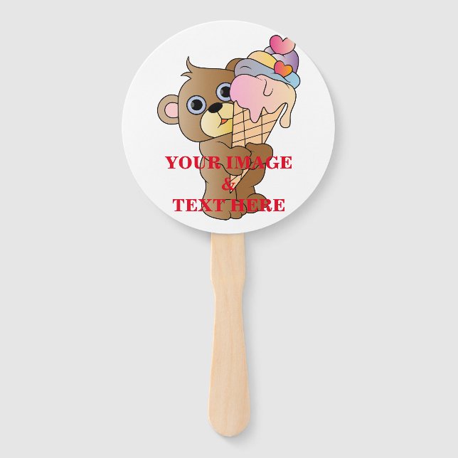 Personalised Custom Your Own Photo & Text Hand Fan (Front)