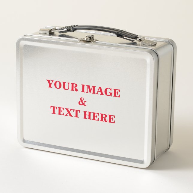 Personalised Custom Your Own Photo & Text Metal Lunch Box (Front)